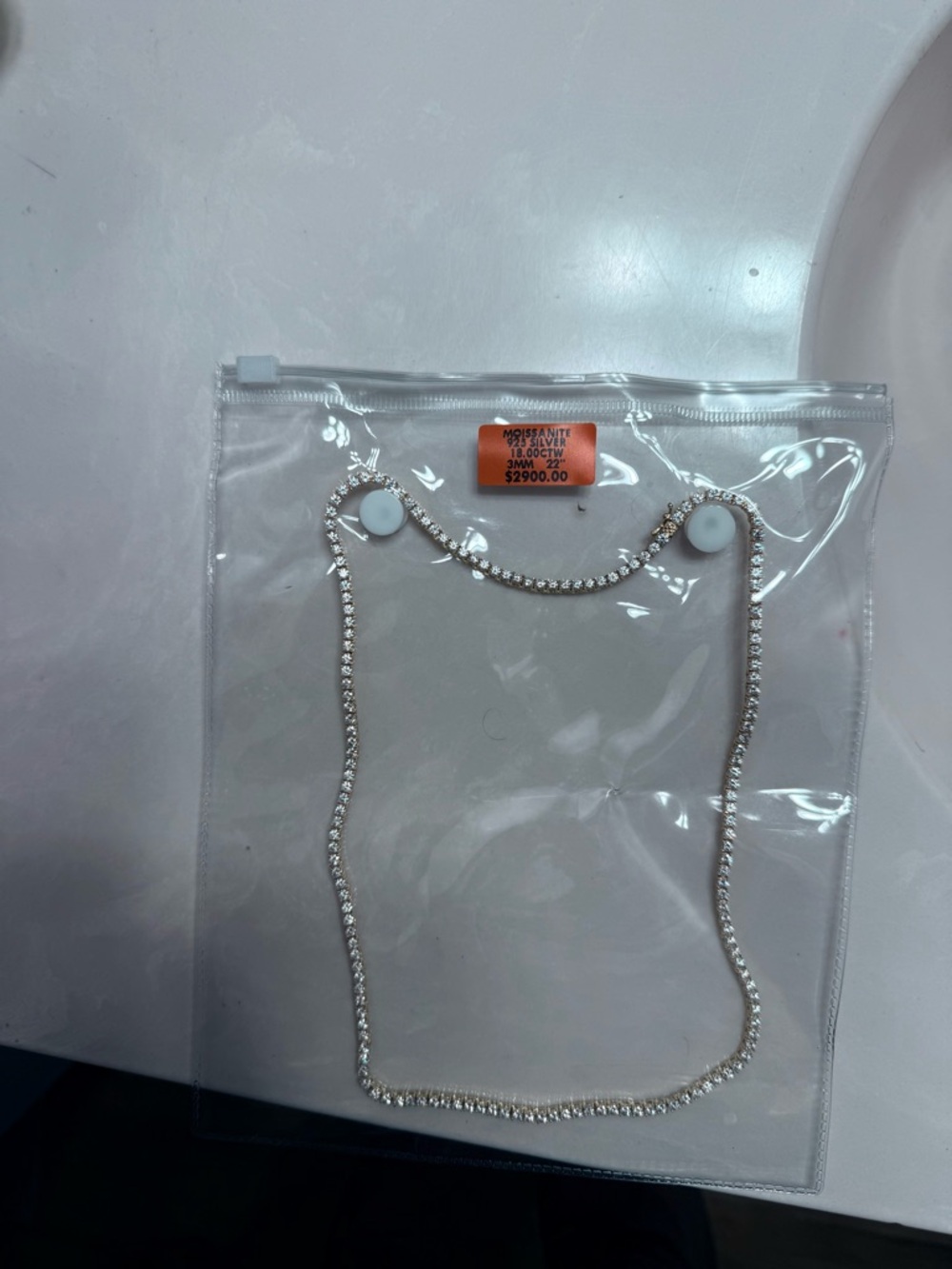 Elegant 3MM 14K Gold over 925 Sterling Silver Moissanite Necklace 18in